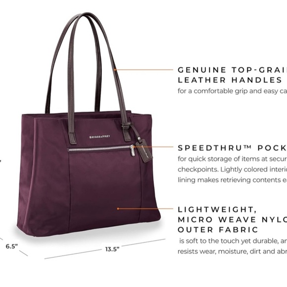 Briggs & Riley | Rhapsody Women's Burgundy / Plum Tote Bag - Picture 10 of 15